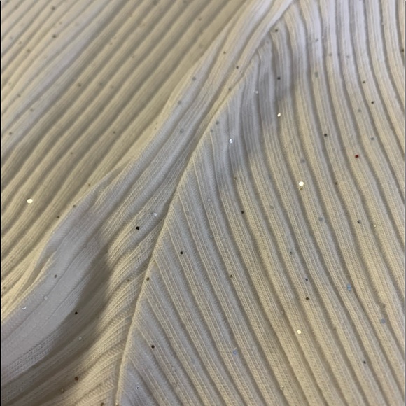 White Sequins Rainbow Ruffle Sparkle A Line Dress New - Picture 9 of 15